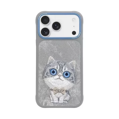 قاب آیفون 17 پرو مکس گربه بریتیش خاکستری نیمی Nimmy Big Eyes Cute Pet 2.0 iPhone 17 Pro Max