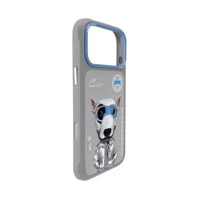 قاب آیفون 17 پرو مکس سگ بول تریر طوسی زیپ دار نیمی Nimmy Cool & Cute 2.0 iPhone 17 Pro Max