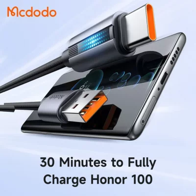 کابل شارژ تایپ سی 100 وات 6 آمپر سوپر فست مک دودو Mcdodo CA-518 طول 1.2 متر