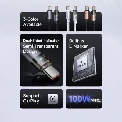 کابل شارژ تایپ سی به تایپ سی 100 وات مک دودو Mcdodo CA-558 طول 1.2 متر