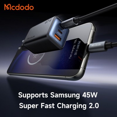 شارژر سوپر فست شارژ 2 سامسونگ مک دودو Mcdodo 67W mini GaN CH-097
