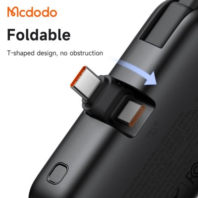 پاوربانک جیبی با کانکتور تایپ سی و کابل تایپ سی مک دودو ظرفیت 5000 میلی آمپر Mcdodo FreeKit MC-776