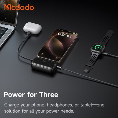 پاوربانک 3 خروجی با رابط تایپ سی و کابل تایپ سی مک دودو ظرفیت 5000 میلی آمپر Mcdodo FreeKit MC-776