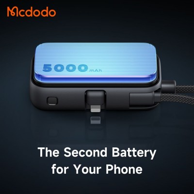 پاوربانک جیبی با کانکتور لایتنینگ و کابل تایپ سی مک دودو ظرفیت 5000 میلی آمپر Mcdodo FreeKit MC-780