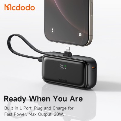 پاوربانک جیبی با رابط لایتنینگ و کابل تایپ سی مک دودو ظرفیت 5000 میلی آمپر Mcdodo FreeKit MC-780