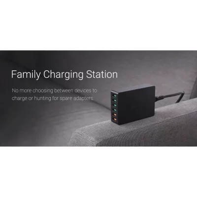 شارژر رومیزی 6 پورت آکی مدل PA-T11 Quick Charge 3.0