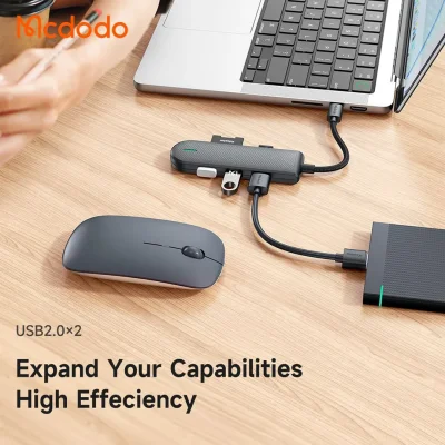 هاب 5 خروجی با کابل تایپ سی مک دودو مدل Mcdodo USB-C Hub HU-143