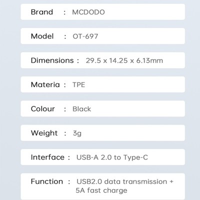 تبدیل تایپ سی به USB-A او تی جی مک دودو مدل Mcdodo OT-6970