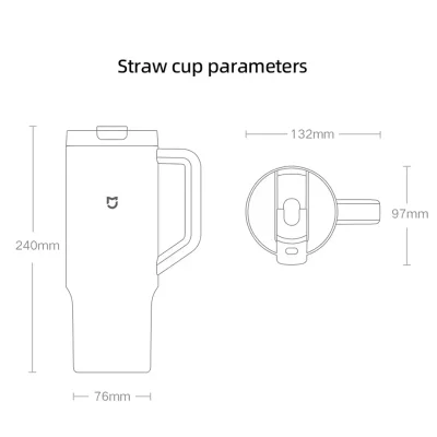 ماگ شیائومی Straw Mug MJXGB01RM / XMXGB01PL تراول ماگ 1 لیتری