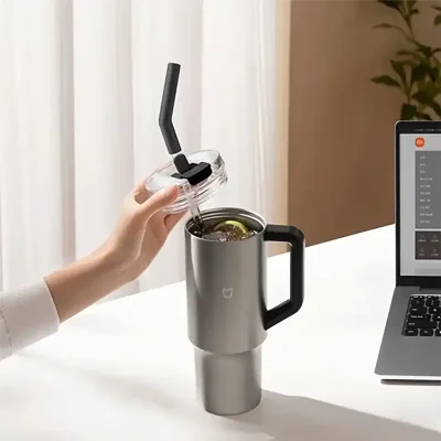 ماگ سفری و فلاسک نی دار شیائومی مدل Xiaomi Straw Mug 1L MJXGB01RM / XMXGB01PL گنجایش 1 لیتر