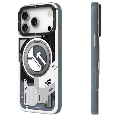 کاور مگ سیف استند (هولدر) یانگ کیت مدل CyberPunk 360° Spin MagSafe مناسب آیفون 17 پرو مکس اپل iPhone 17 Pro Max