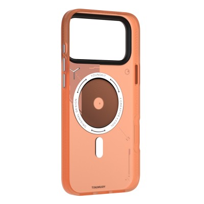 کاور مگ سیف نیمه شفاف یانگ کیت مدل Sander Disk Battle MagSafe مناسب آیفون 17 پرومکس اپل iPhone 17 Pro Max