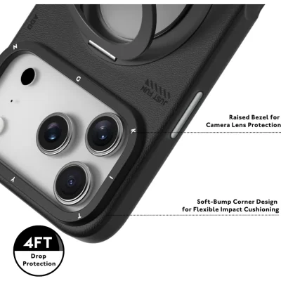 کاور مگ سیف استند دار چرمی یانگ کیت مدل Leather 360° Spin MagSafe مناسب آیفون 17 پرومکس اپل iPhone 17 Pro Max