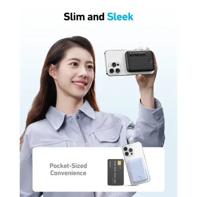 پاوربانک انکر وایرلس مگ سیف با استند مدل Anker 322 MagGo A1618 ظرفیت 5000 میلی آمپر