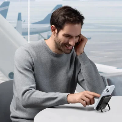 پاوربانک بی سیم مگ سیف با پایه انکر مدل Anker 322 MagGo A1618 ظرفیت 5000 میلی آمپر