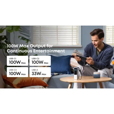 پاوربانک 165 وات 4 خروجی انکر مدل Anker A1695 ظرفیت 25000 میلی آمپر