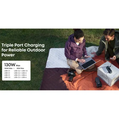 پاوربانک انکر 165 وات با 2 کابل تایپ سی مدل Anker A1695 ظرفیت 25000 میلی آمپر