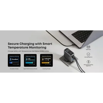 شارژر دیواری انکر 140 وات 3 پورت با کابل تایپ سی Anker 4-Port B2697