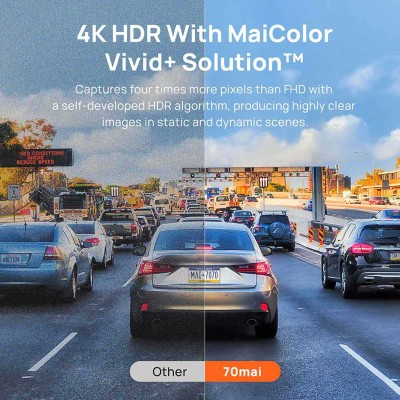 دوربین ثبت وقایع خودرو شیائومی مدل 70Mai Dash Cam 4K A810 دوربین جلو