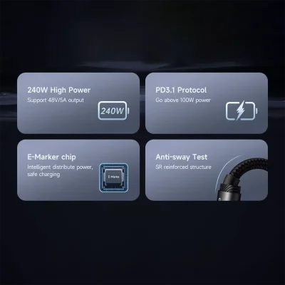 کابل شارژ تایپ سی 240 وات مک دودو Mcdodo PD CA-368 طول 1.2 متر