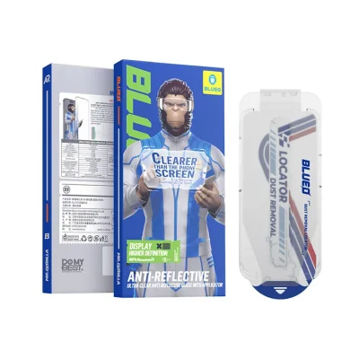 محافظ صفحه نمایش گلس آیفون 17 پرو مکس و 16 پرو مکس ضد انعکاس با کیت نصب اتوماتیک بلوئو iPhone 17 Pro Max /16 Pro Max