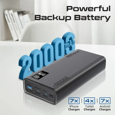 پاوربانک پرومیت 20000 میلی آمپر ساعت 22.5 وات مدل Promate BOLT-20PD USB-C