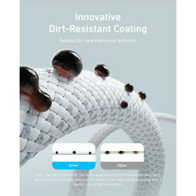 کابل شارژ تایپ C انکر 240 وات مدل Anker ZOLO USB-C A8060 طول 1 متر