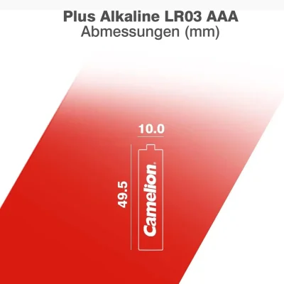 باتری نیم قلمی آلکالاین کملیون مدل AAA Plus Alkaline بسته 12 عددی