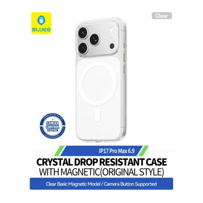 قاب آیفون 17 پرو مکس طرح اورجینال اپل مگ سیف بلوئو Crystal Pro Original Style iPhone 17 Pro Max