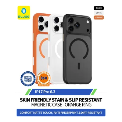 کاور آیفون 17 پرو مات مگ سیف بلوئو BLUEO Skin Friendly Stain & Slip Resistant iPhone 17 Pro