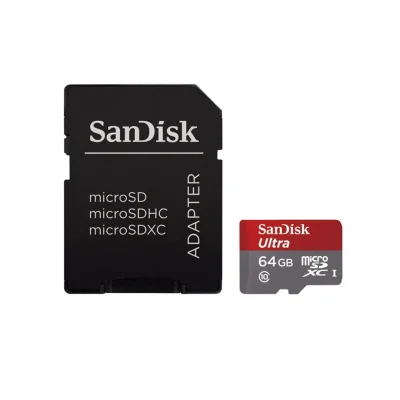 کارت حافظه microSDXC سن دیسک Ultra کلاس 10 استاندارد UHS-I سرعت 80MBps ظرفیت 64 گیگابایت با آداپتور SD