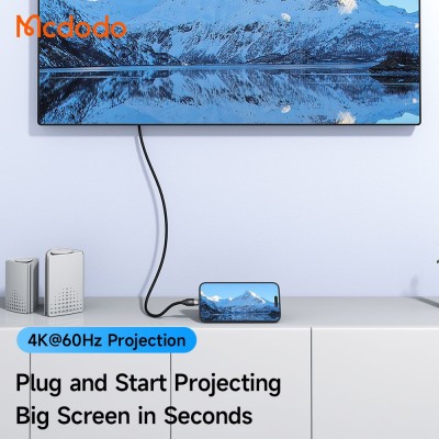 کابل شارژ تایپ سی و انتقال تصویر 100 وات مک دودو USB3 CA-7132 طول 1.2 متر