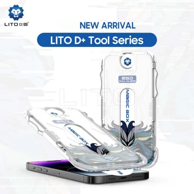 محافظ صفحه نمایش گلس آیفون 17 پرو مکس با کیت نصب آسان لیتو Lito Magic Box D+ Tools iPhone 17 Pro Max