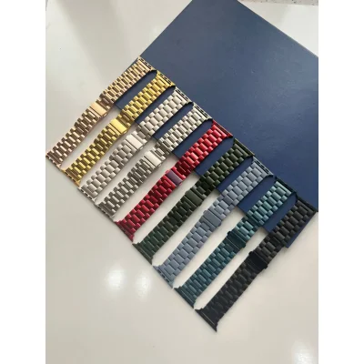 بند اپل واچ فلزی 3 بید طرح 3 Beads - تمامی سایزها - رنگ بندی