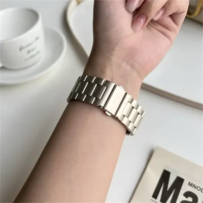 بند اپل واچ فلزی 3 بید طرح 3 Beads - تمامی سایزها - رنگ بندی