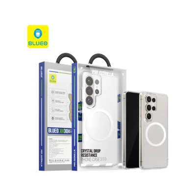 قاب اس 26 اولترا  شفاف مگ سیف سامسونگ بلوئو BLUEO Crystal Drop Magnetic Samsung S26 Ultra