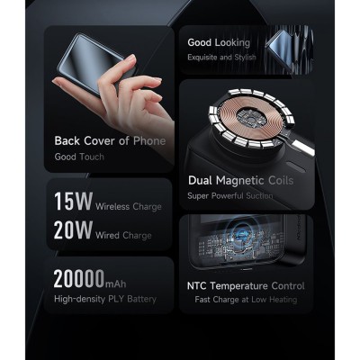 پاوربانک مک دودو مدل Mcdodo Good Touch MagSafe MC-502 ظرفیت 20000 میلی آمپر وایرلس مگ سیف 20 وات