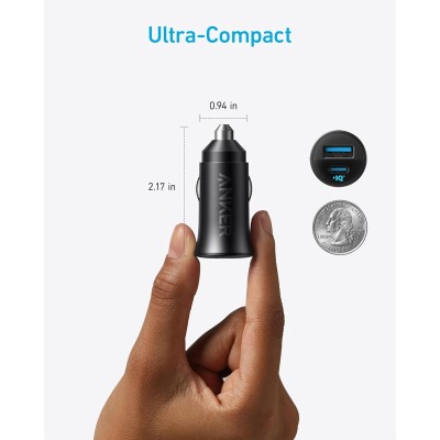 شارژر فندکی انکر 30 وات 2 خروجی مدل Anker A2741