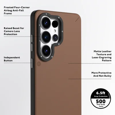 قاب مگ سیف اس 26 اولترا سامسونگ یانگ کیت Youngkit Simple Matte Leather MagSafe S26 Ultra