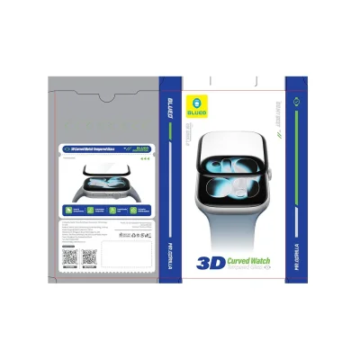 گلس اپل واچ سری 11 و 10 سایز 46 میلی متر با کیت نصب اتوماتیک بلوئو BLUEO 3D Curved