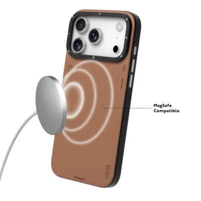 قاب آیفون 17 پرو مگ سیف چرمی یانگ کیت مدل Simple Matte Leather iPhone 17 Pro