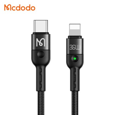 کابل تبدیل تایپ سی به لایتنینگ فنری مک دودو مدل Mcdodo Lightning 36W CA-1960 طول 1.8 متر