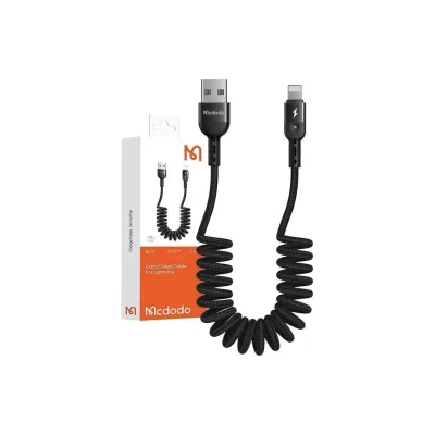 کابل شارژ آیفون لایتنینگ فنری کارپلی مک دودو مدل Mcdodo CA-6410 طول 1.8 متر