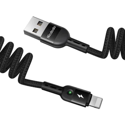 کابل شارژ آیفون لایتنینگ فنری کارپلی مک دودو مدل Mcdodo CA-6410 طول 1.8 متر