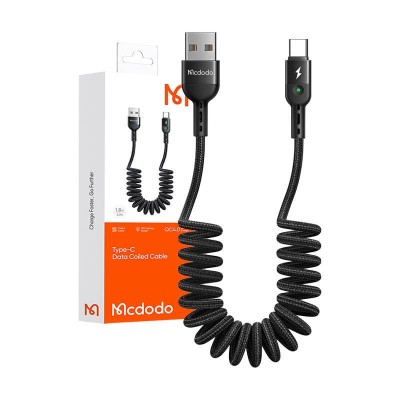 کابل شارژ تایپ سی فنری 3 آمپر مک دودو Mcdodo CA-6420 طول 1.8 متر