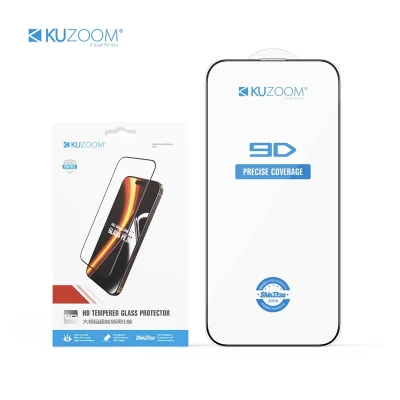 محافظ صفحه نمایش گلس آیفون 17 پرو کوزوم KUZOOM 9D HD iPhone 17 Pro