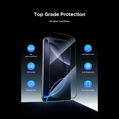 محافظ صفحه نمایش گلس آیفون 17 پرو کوزوم KUZOOM 9D HD iPhone 17 Pro