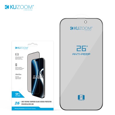 محافظ صفحه نمایش گلس آیفون 17 پرو مکس پرایوسی کوزوم KUZOOM 26 Privacy iPhone 17 Pro Max