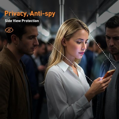 گلس محافظ صفحه آیفون 17 پرو پرایوسی کوزوم KUZOOM 26 Anti Peep iPhone 17 Pro