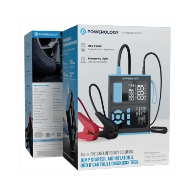 خرید و قیمت جامپ استارتر و کمپرسور هوا شارژی و دیاگ خودرو پاورولوژی مدل PPBCHA95BKBU